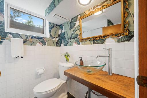 Lower level 3/4 bath with walk-in shower stall.