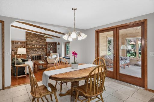 Causal dining area perfectly situated between the kitchen, family room, and porch.