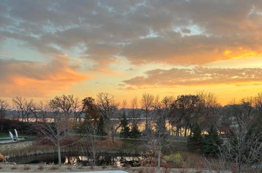 Stunning sunset views in the fall from the deck.