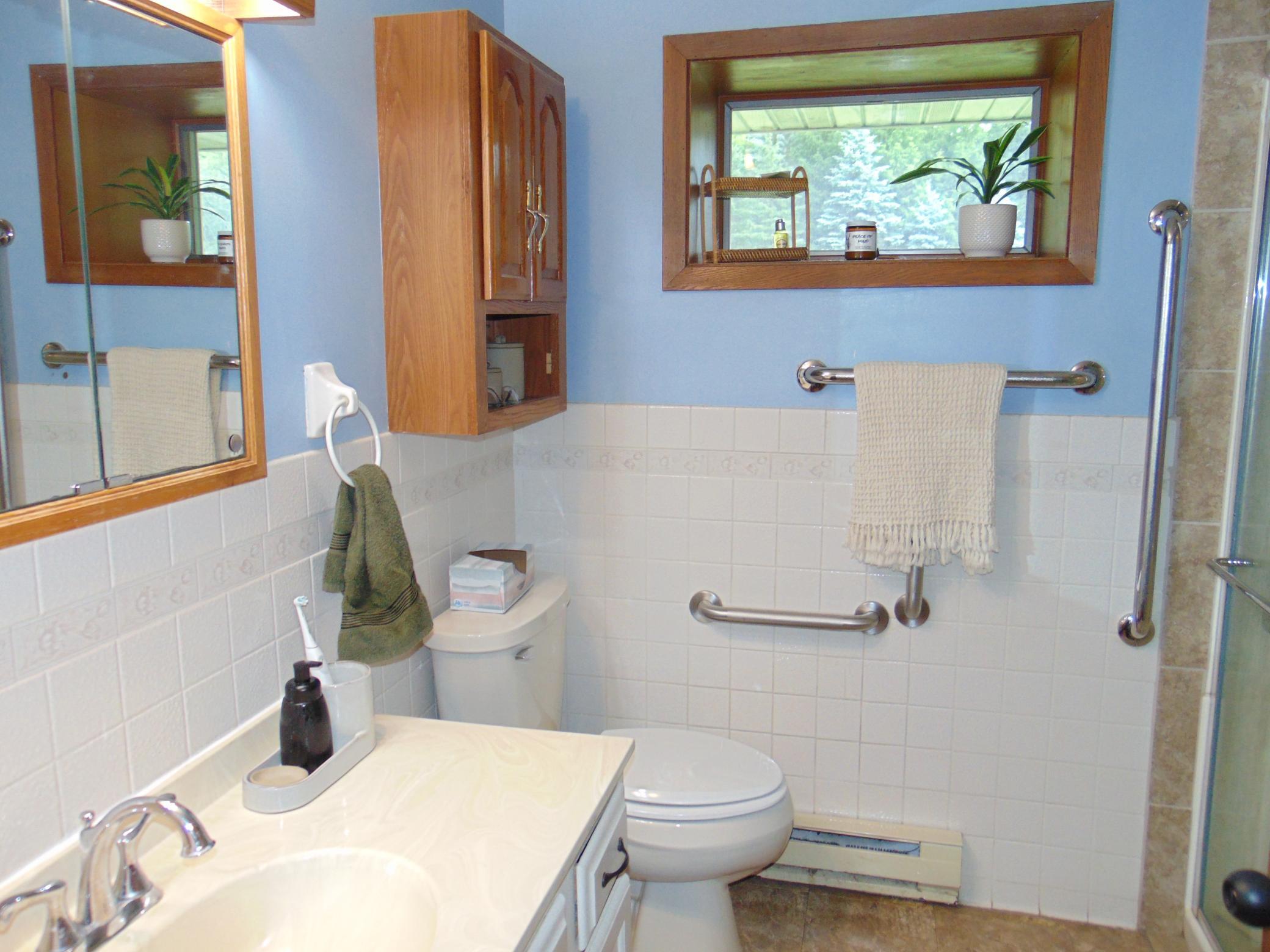 Main bath with shower.