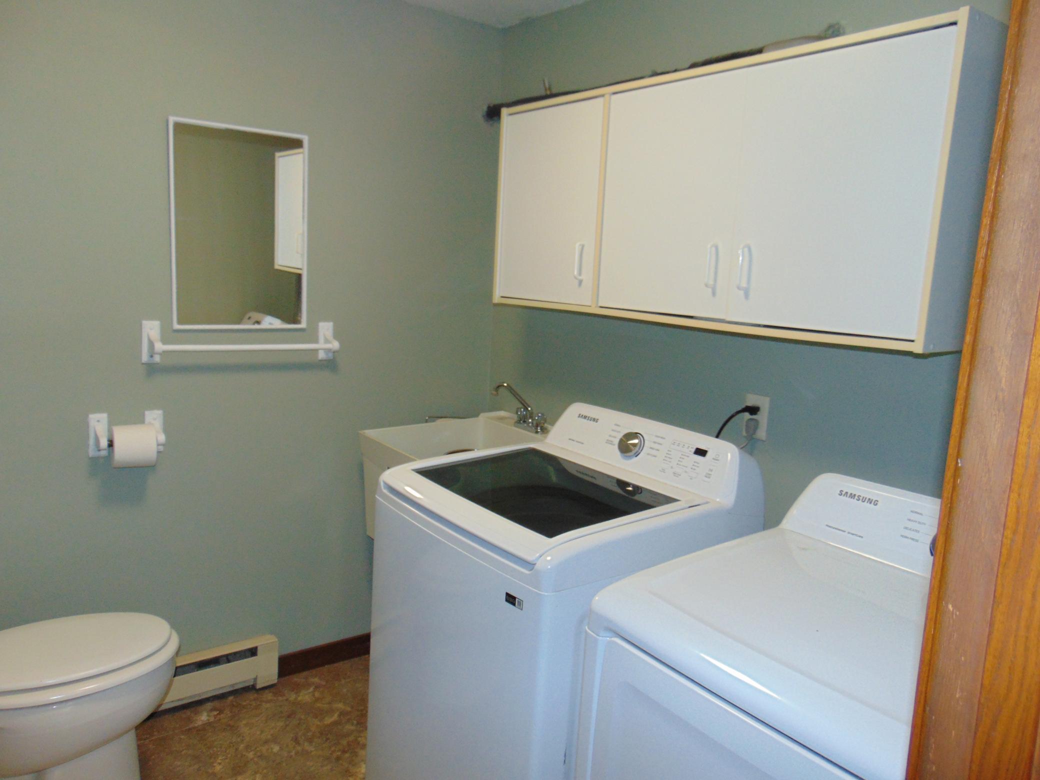 Laundry in half bath.