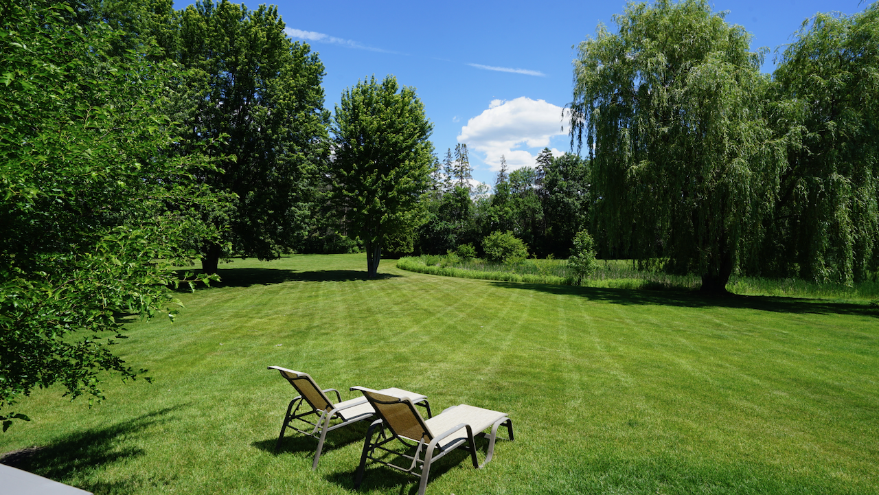 Heavily wooded property lines create a natural privacy buffer, giving you nearly a full acre of total seclusion.