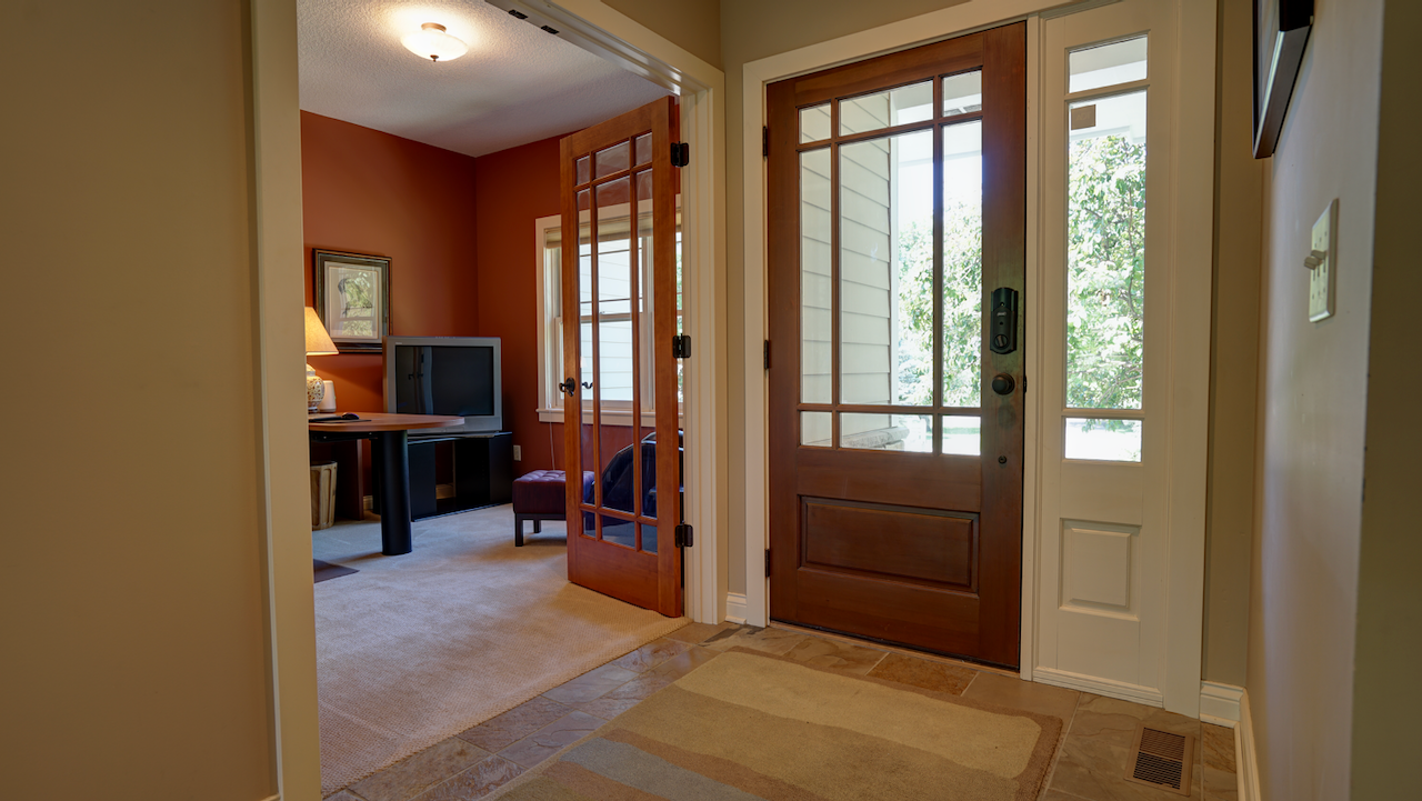 Positioned directly off the entryway, the 11x11 front study offers privacy doors and an integrated closet, ideal for a guest room a quiet home office.