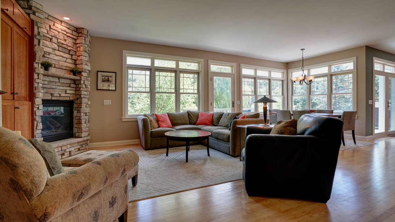 The open-concept design reveals a home built for effortless entertaining and daily flow.