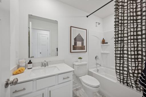 *Photo of model home, actual features may vary. The spacious upper-level full bath provides plenty of space for everyone to get ready during those busy mornings.