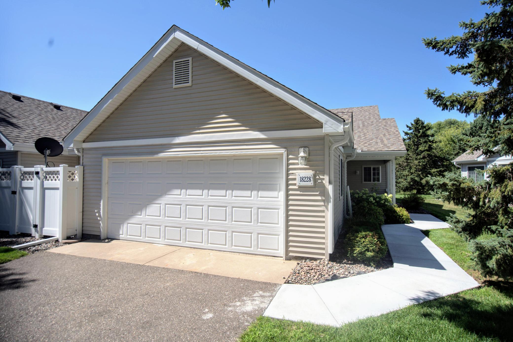 Spacious attached two car garage
