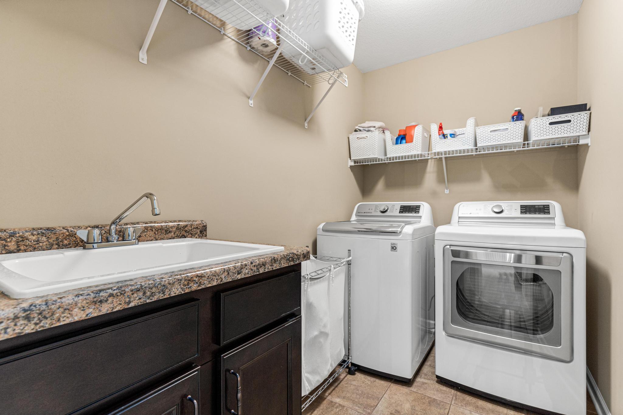 Upper level laundry.