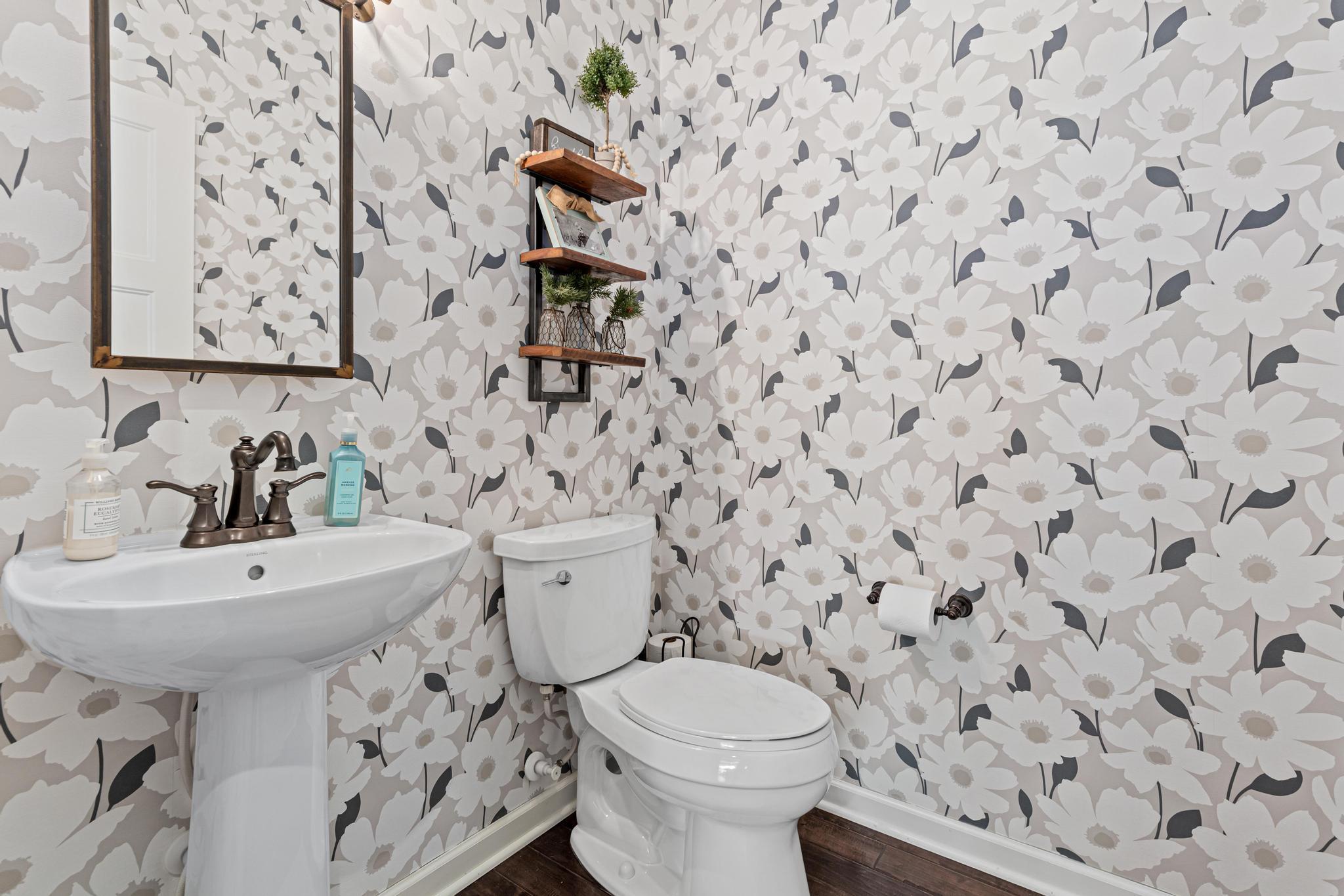 Main level half bath.