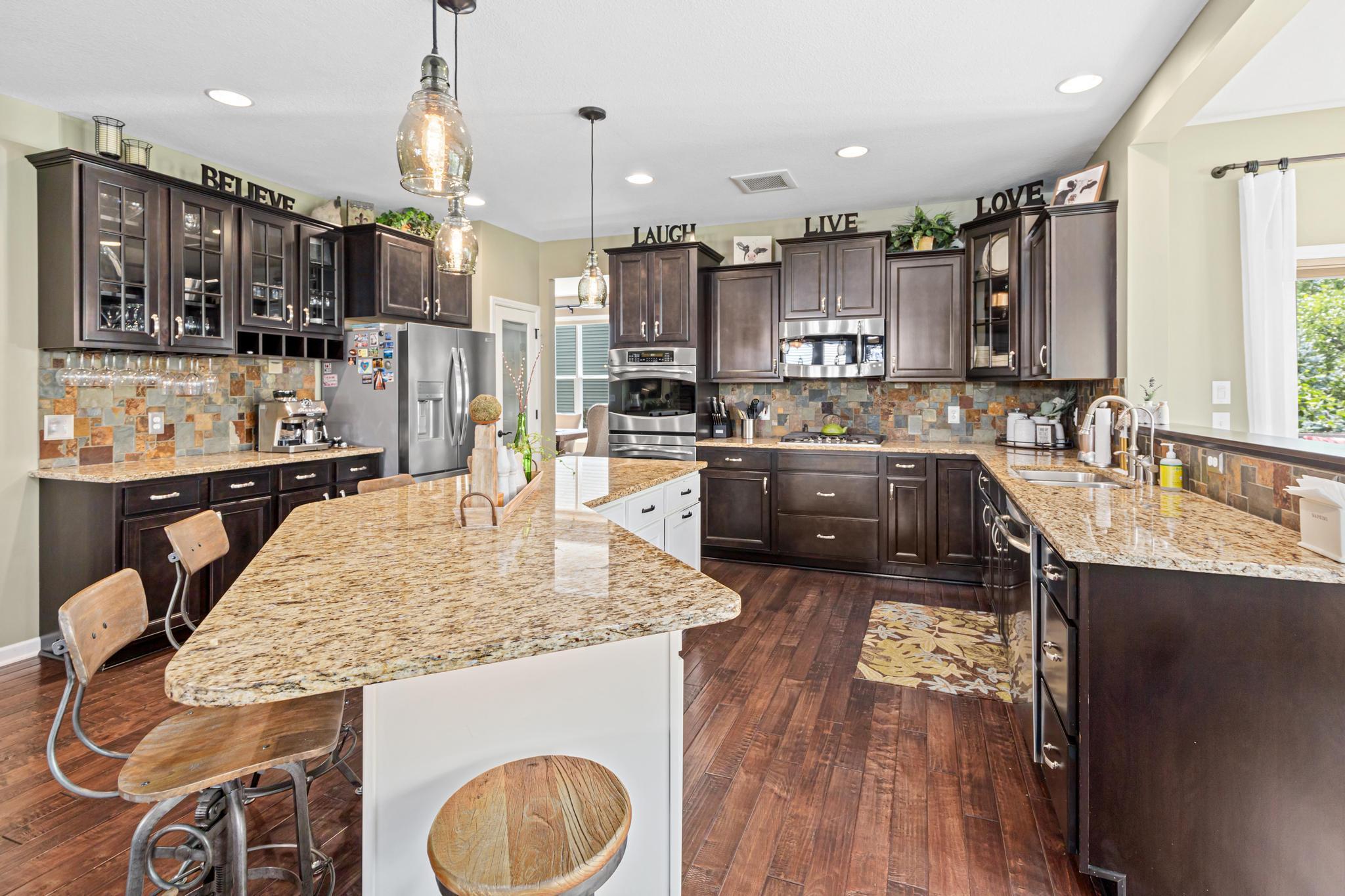 Ample counter and cabinet space.
