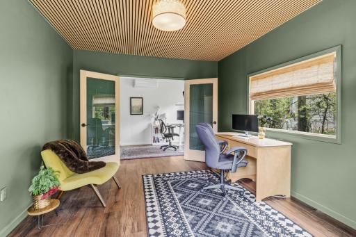 Office in the detached garage.
