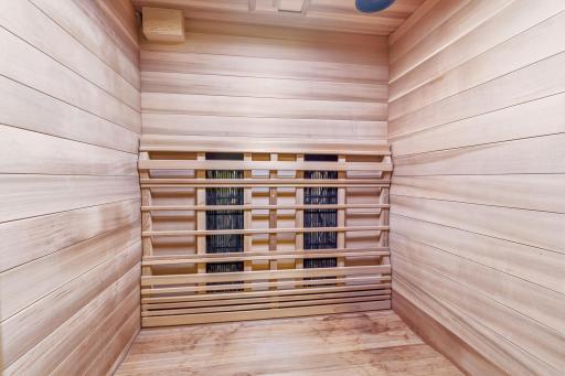 Lower level sauna.