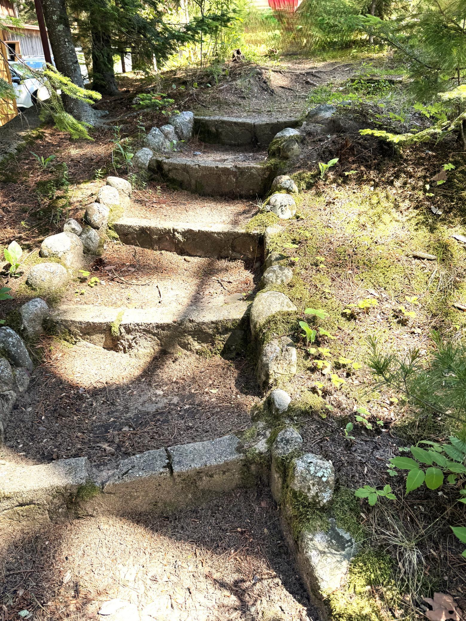 This is the path/stairs you'll take to get to or from the lake.