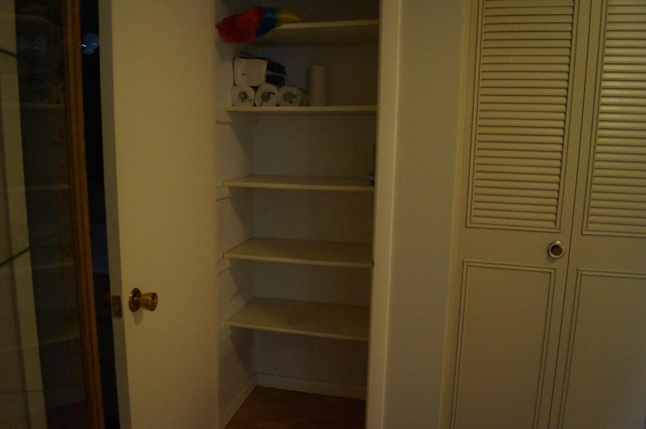 Linen Closet plus storage closet