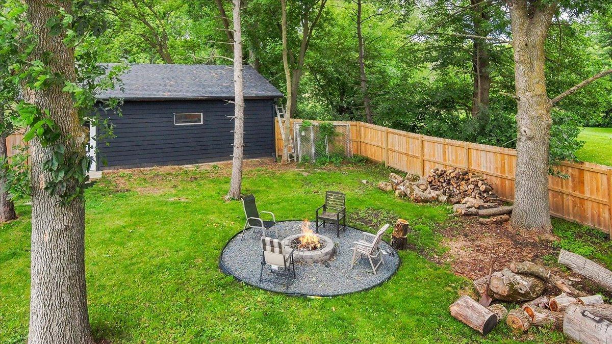 Backyard bonfire area