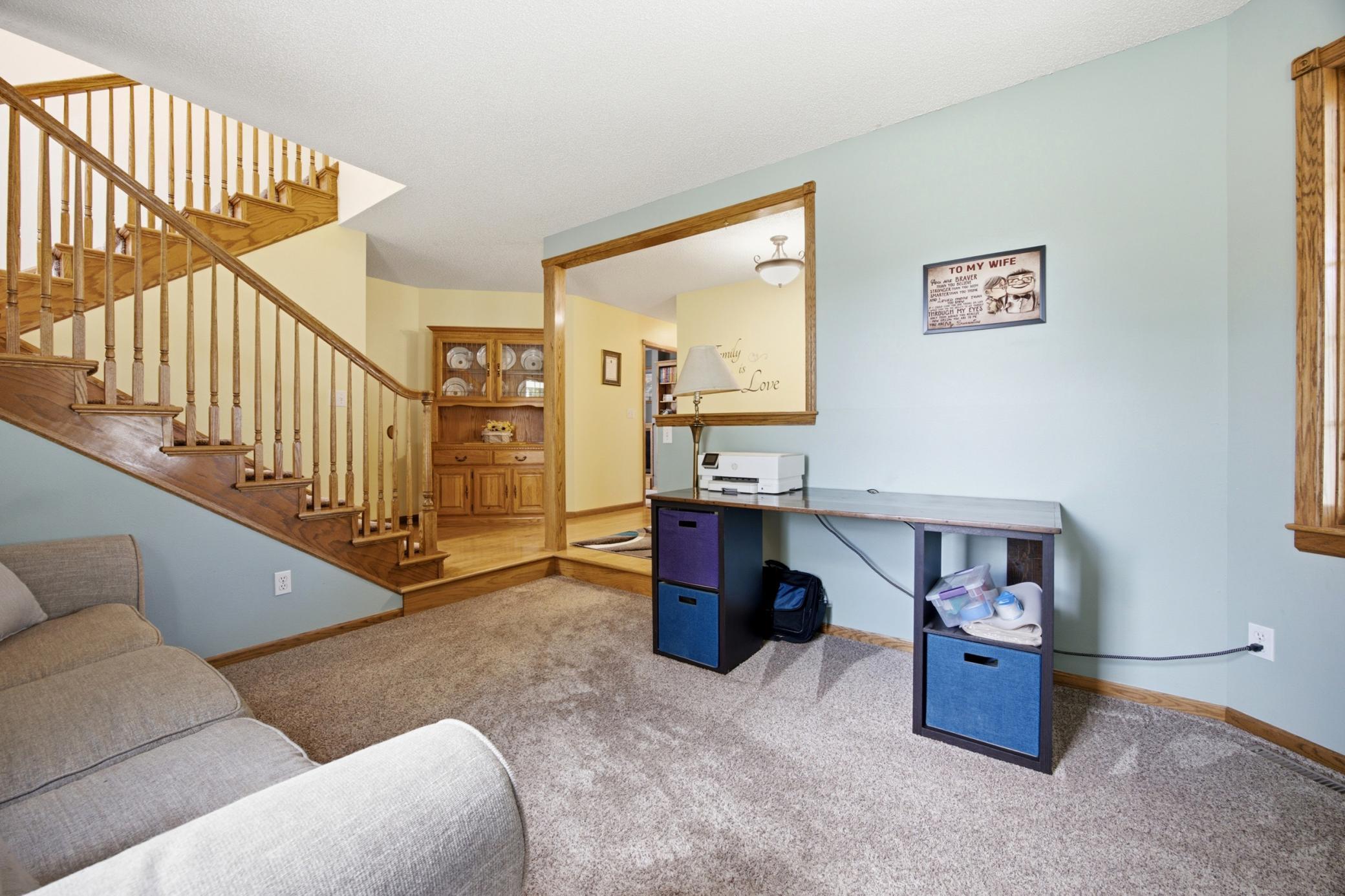 Den view to Upper Living Staircase