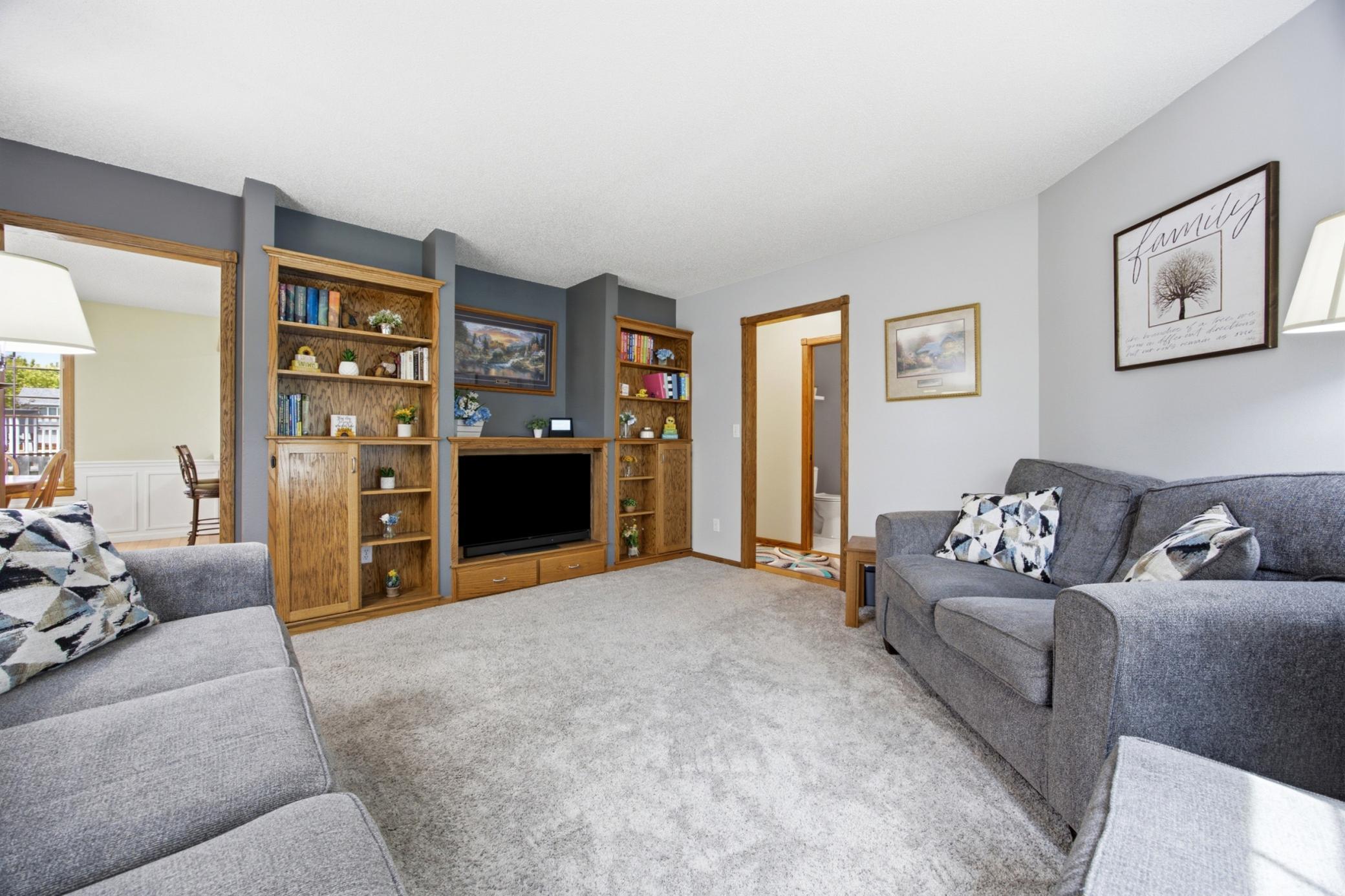 Main Floor Living Area with Built-In's