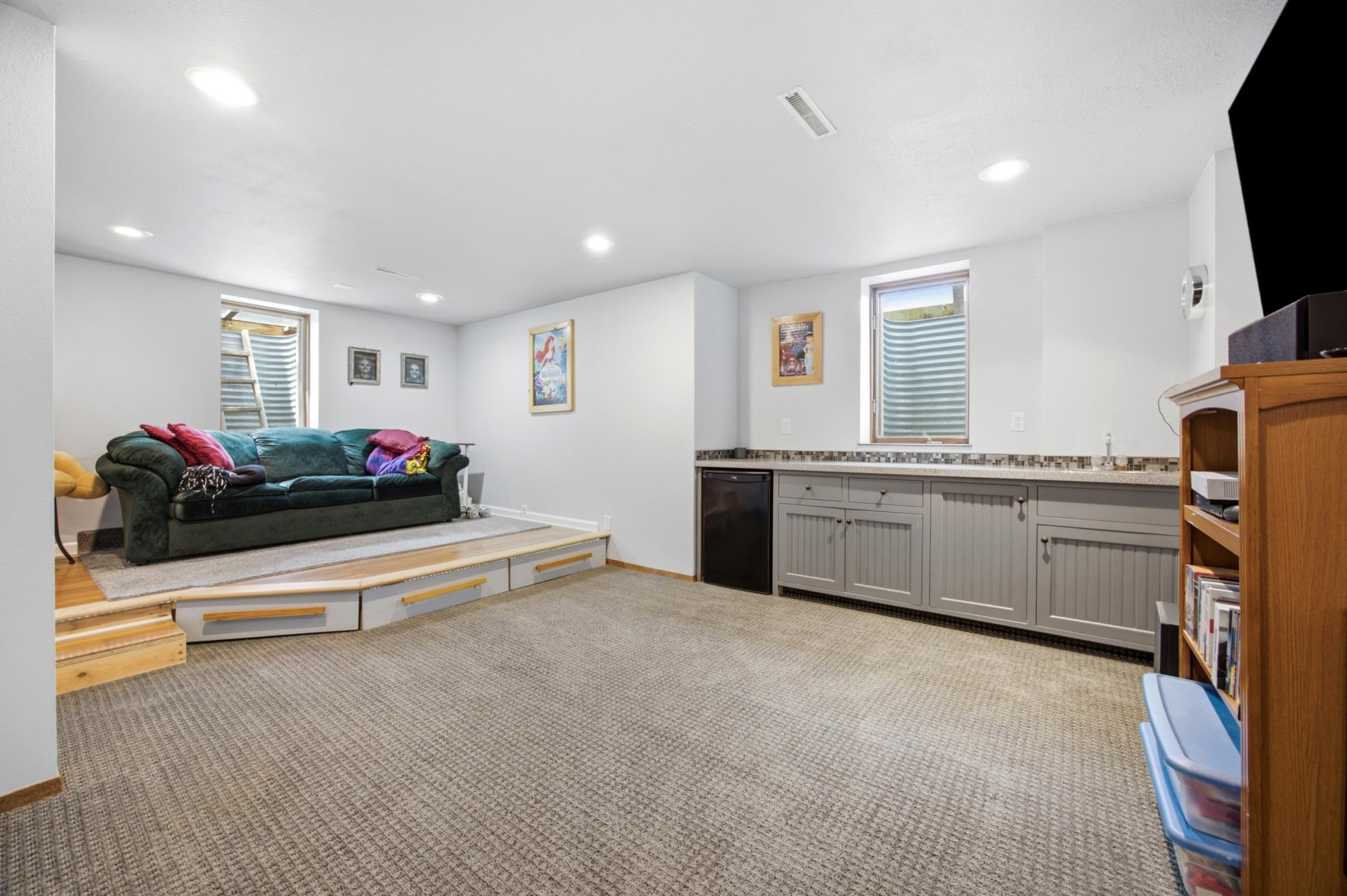 Family Room w/Theatre Platform *Wired for surround sound and projector*