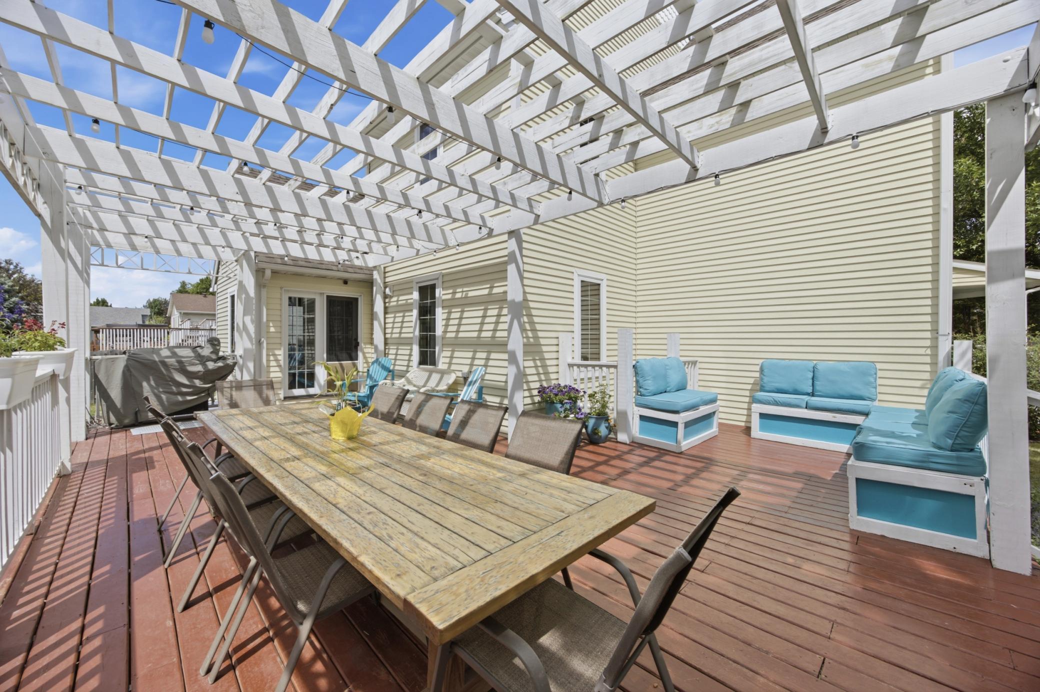 Large and Spacious Deck on Rear of Home with Access to Dining