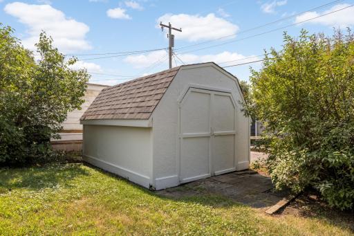 Convenient shed in the backyard for storage