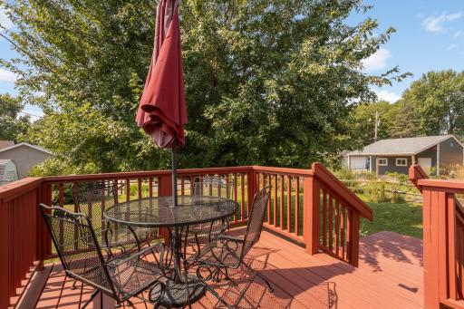 Enjoy relaxing on the deck in the spacious backyard