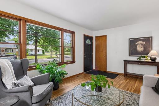 front door opens into comfortable living room