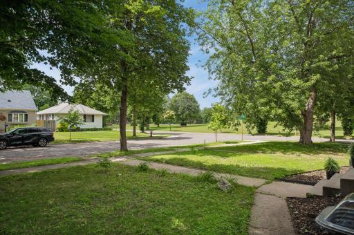 Amazing location right by the park -- looking at Shingle Creek Park from the front yard