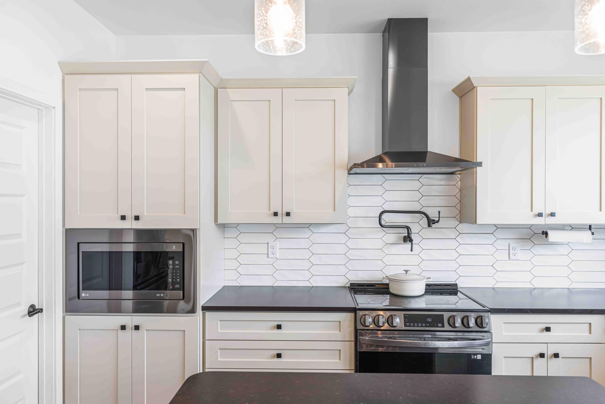 easy access microwave, pot filler