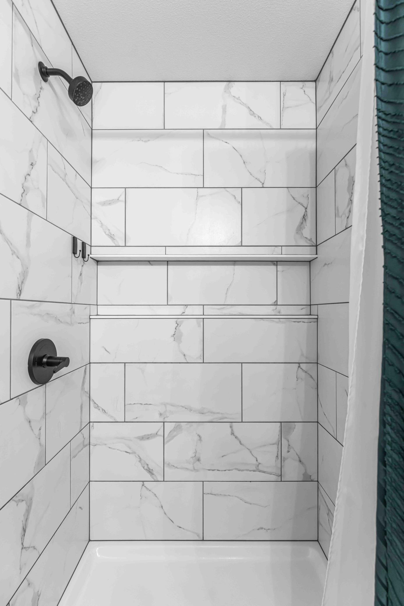 Primary shower with storage