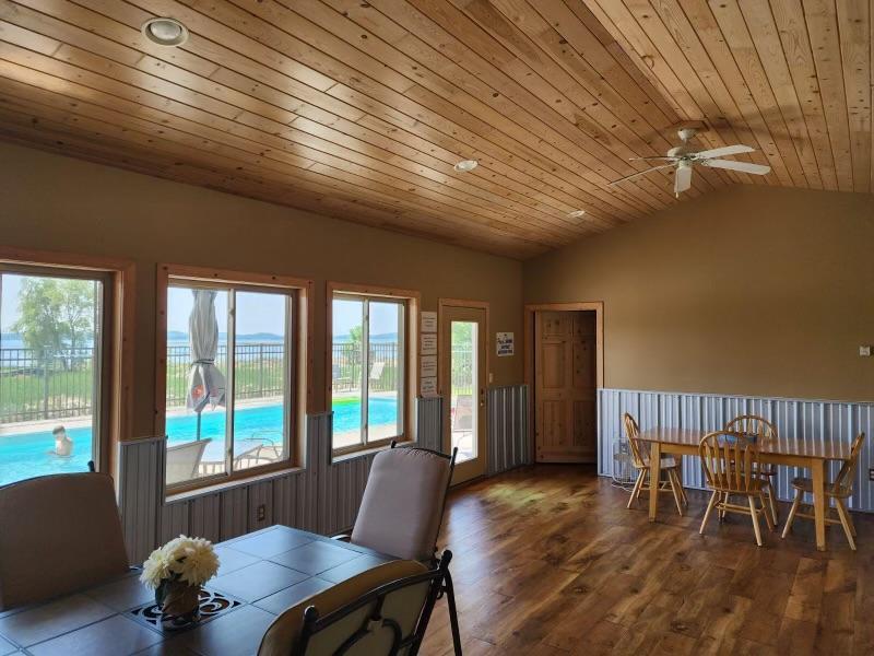 Gathering space in pool house