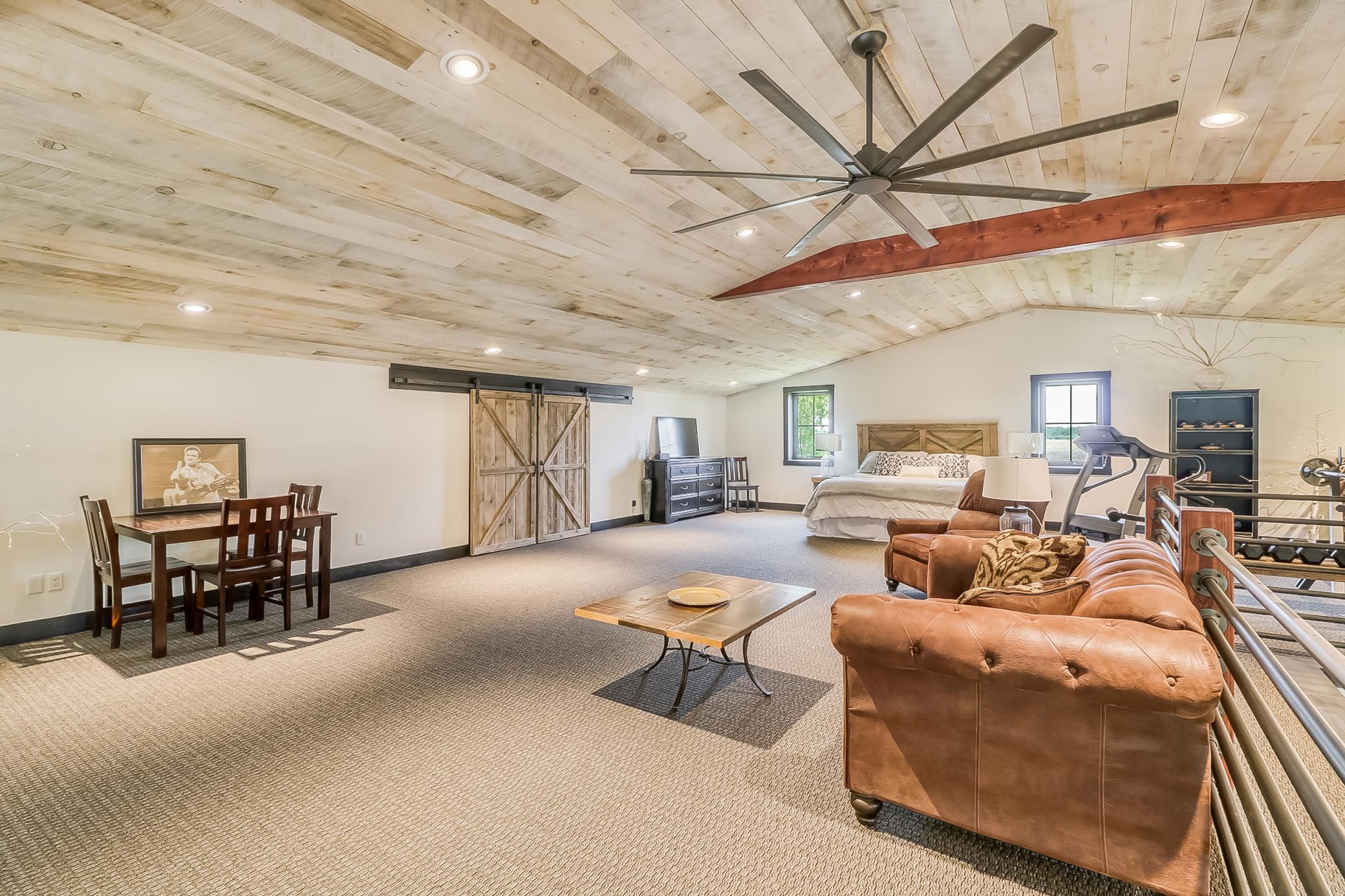 Loft with impressive ceiling fan