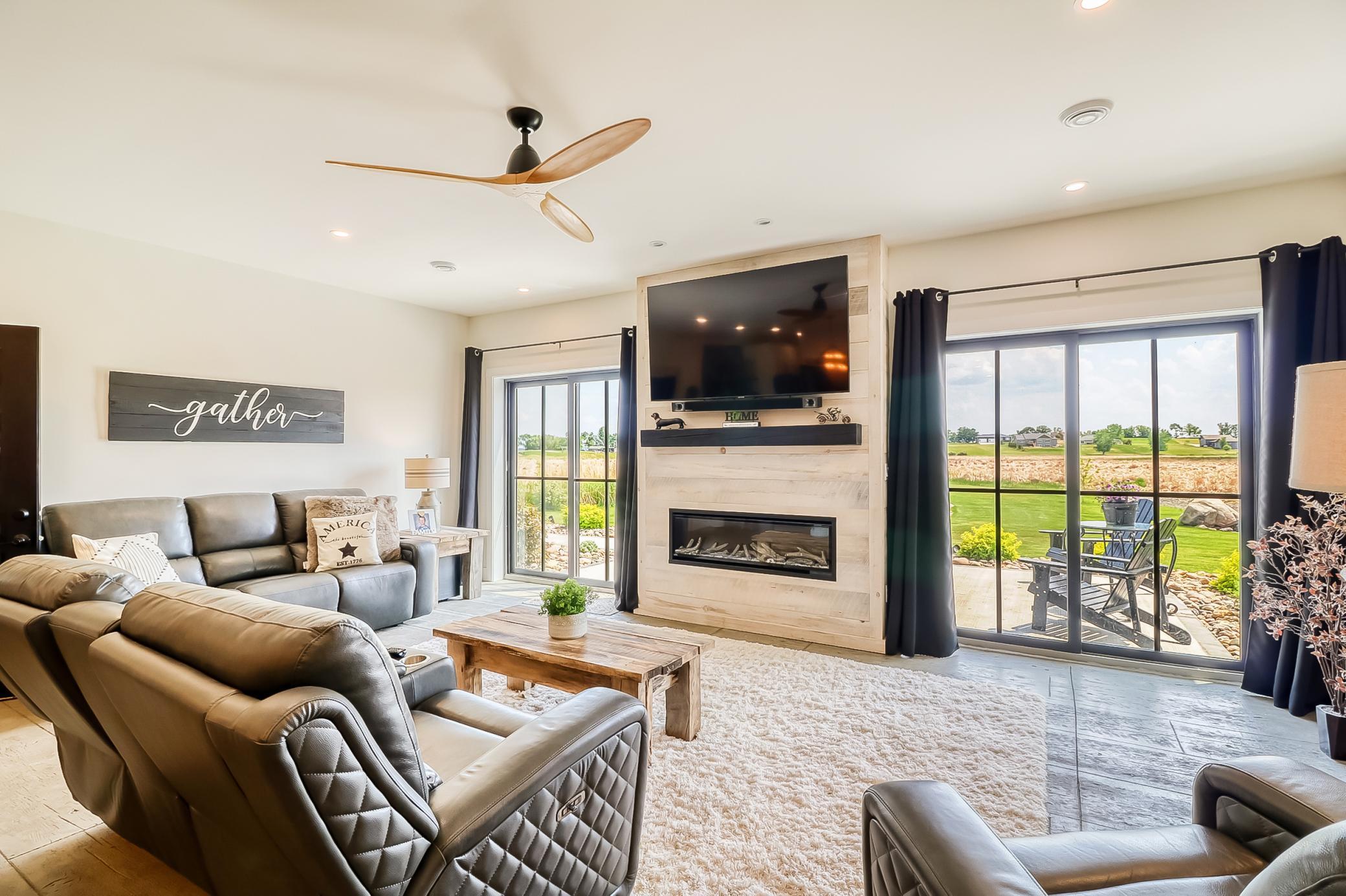 Living Room with electric fireplace