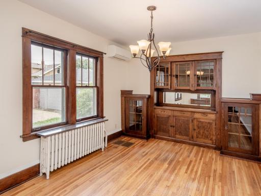 Gleaming hardwood and Dining-Room built-in