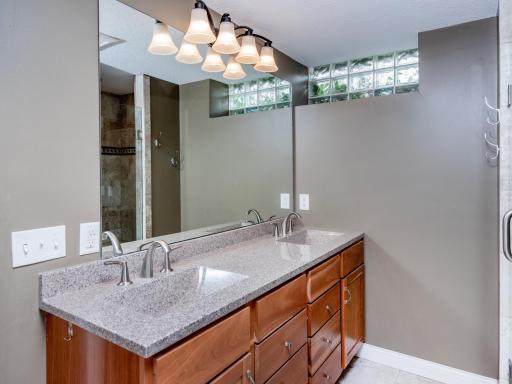 LL Bath with double vanity. Perfect for Guests!