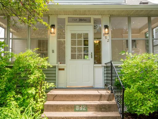 Charming and comfortable front porch on a quiet street