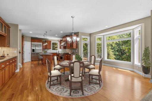 Cherry cabinetry graces the home throughout AI generated