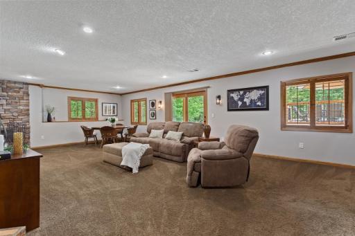Lower level with walkout, family room is