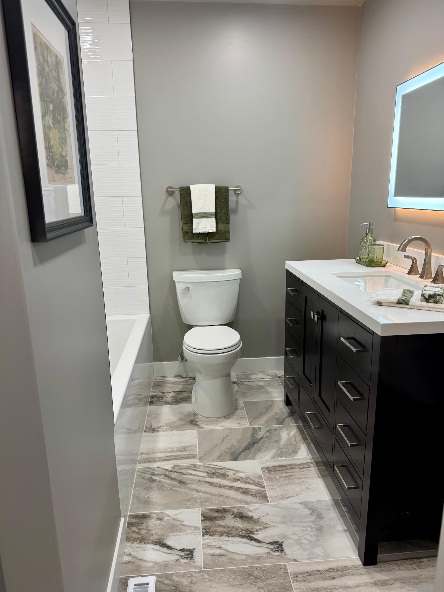 Newly remodeled primary bathroom
