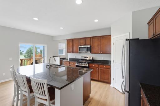 Open kitchen and dining spaces create an ideal entertaining environment.