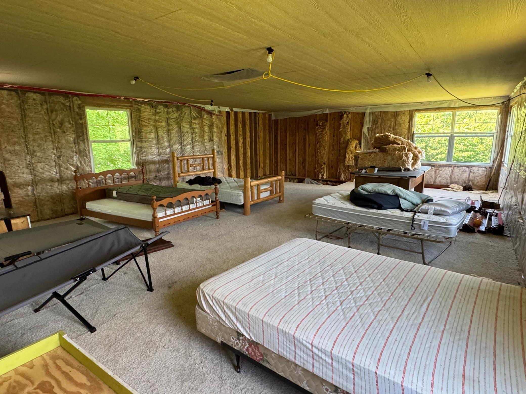 Upper floor is one large bunk room.