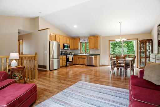 open concept living space w/beautiful floors