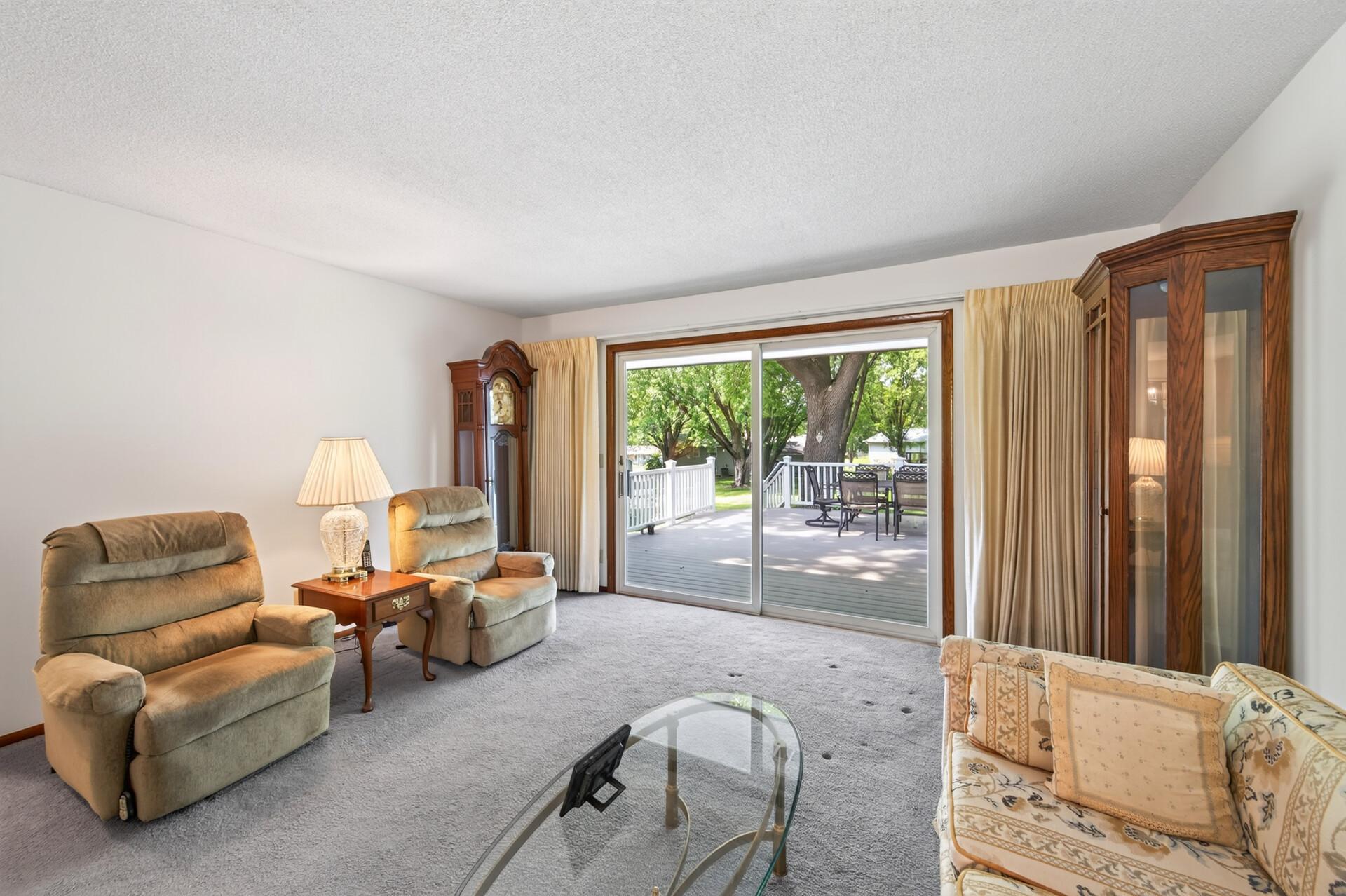 Light filling sliding doors and access to backyard!
