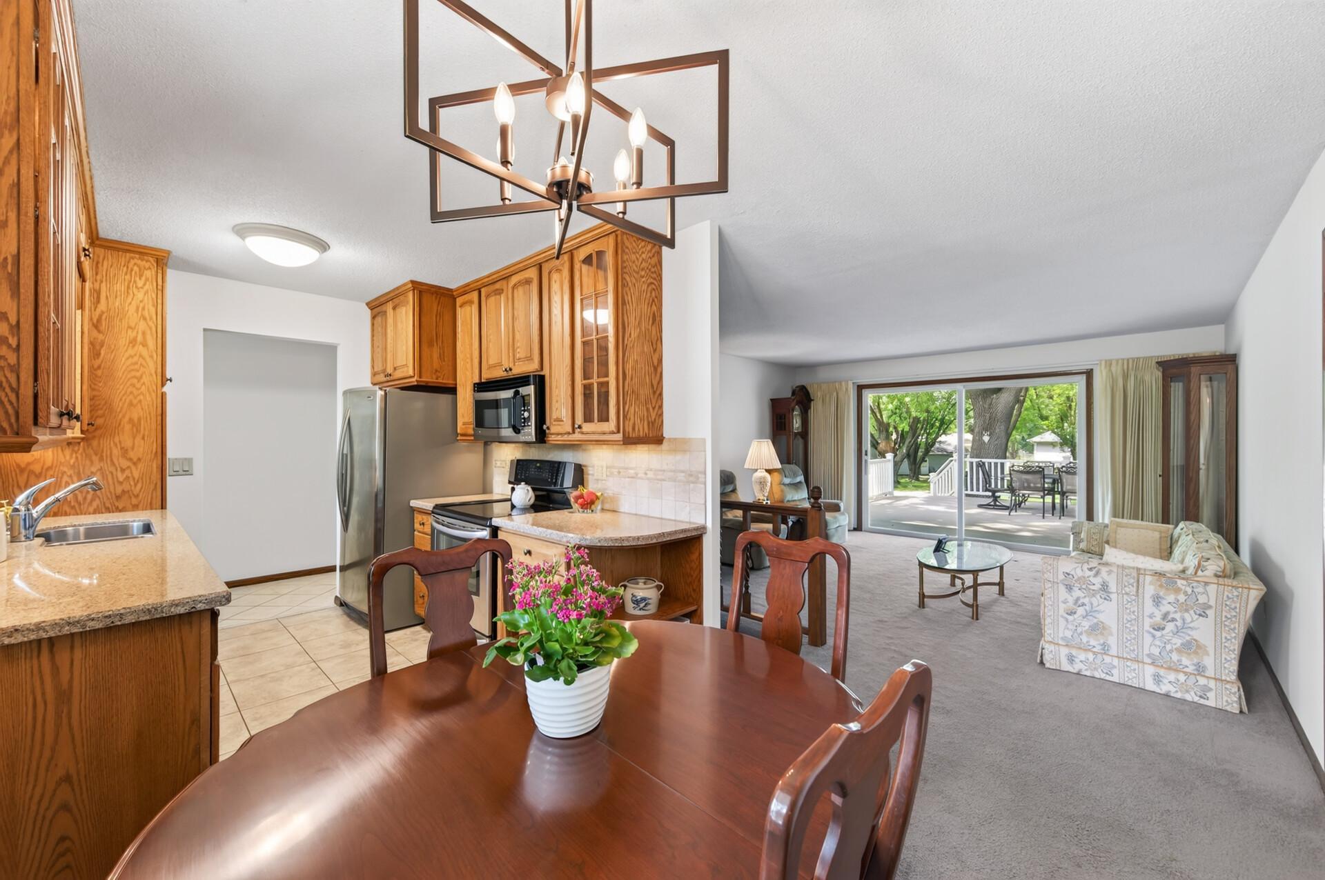 Dining area can extend for entertaining!