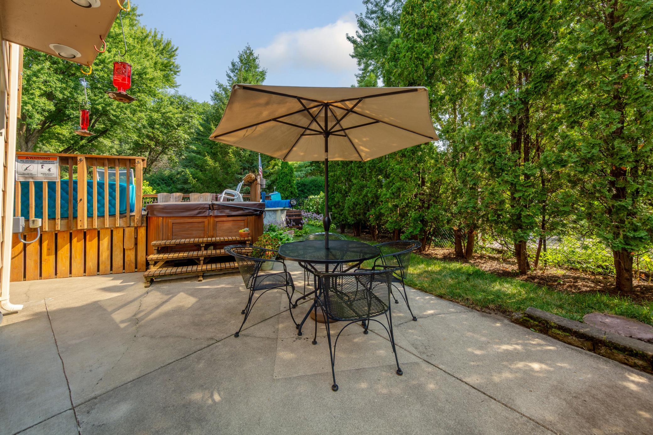 lower deck just steps from hot tub