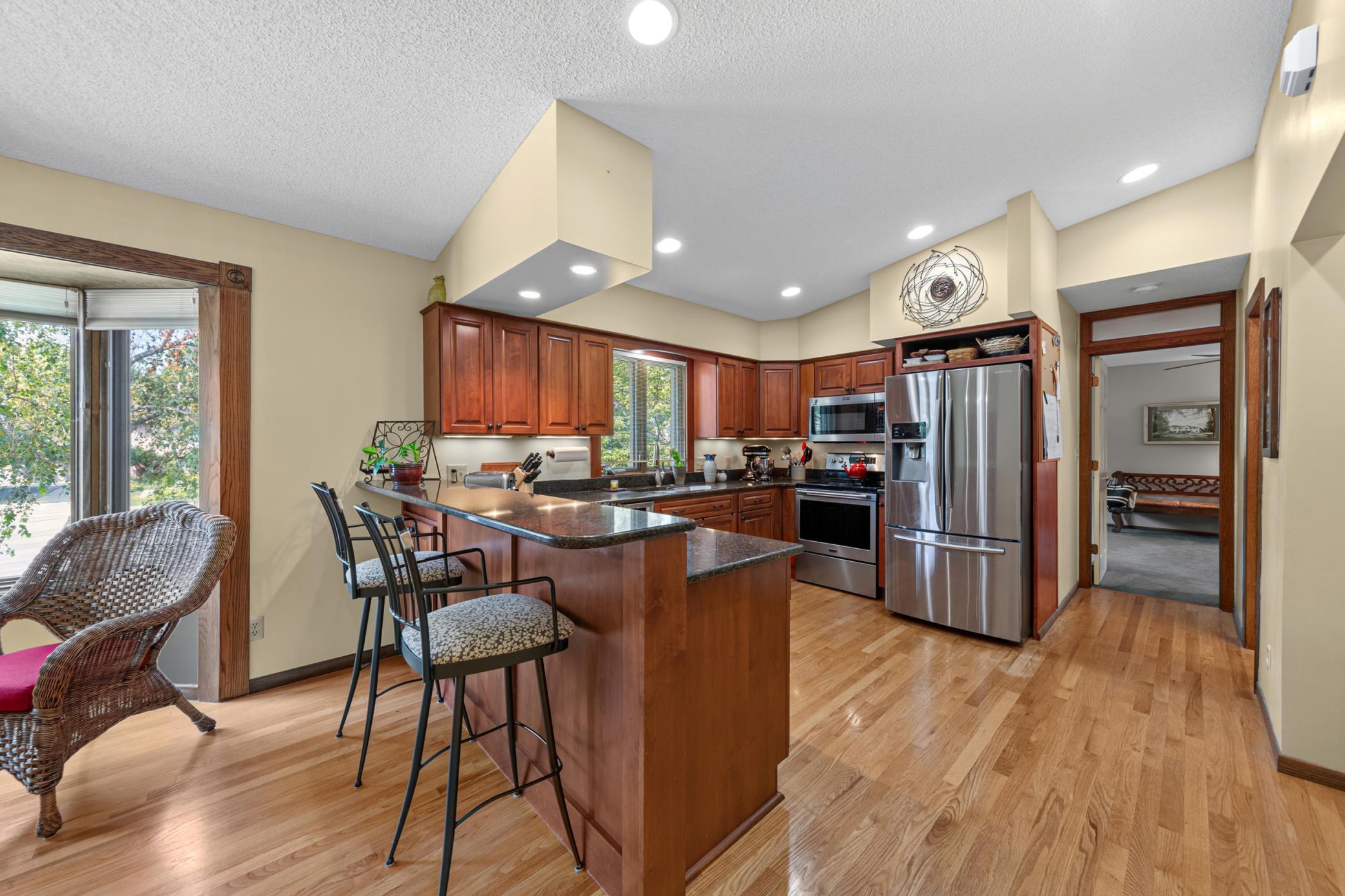 beautiful kitchen with stone countertops
