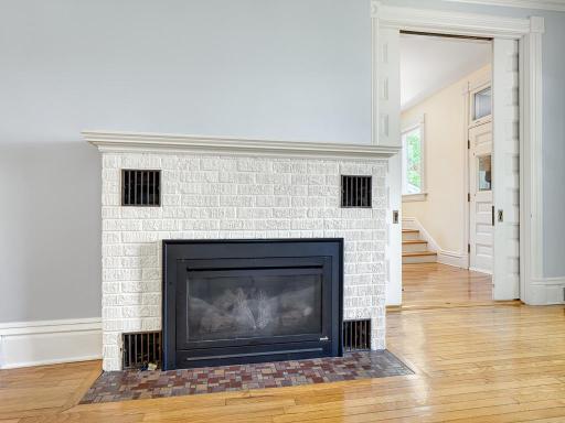 The fireplace is gas