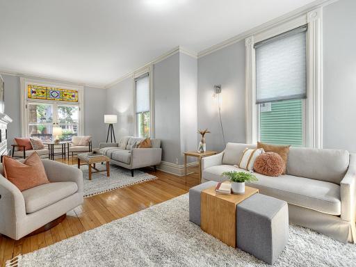 The living area is big enough to accomodate both a seating area and family room