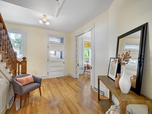 A large foyer welcomes you to the home