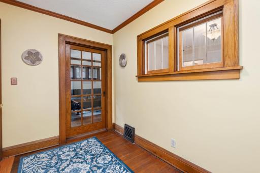 Another view of the front porch -- note the pretty door leading into the Living Room