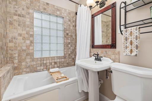 Updated Full Bath featuring a whirlpool tub!