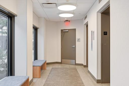 Dual elevators to take you to the top floor.